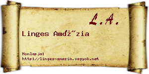 Linges Amázia névjegykártya
